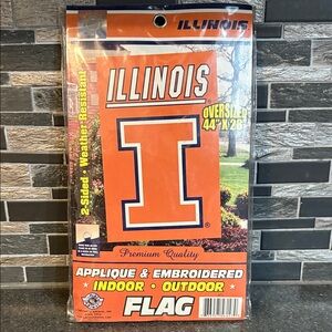 Illinois Orange and White Outdoor Flag
